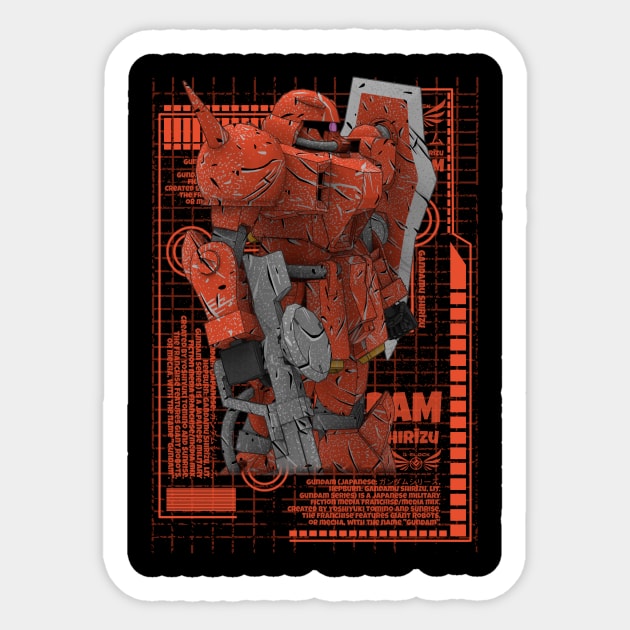 MS-06S Char's Zaku II Sticker by gblackid